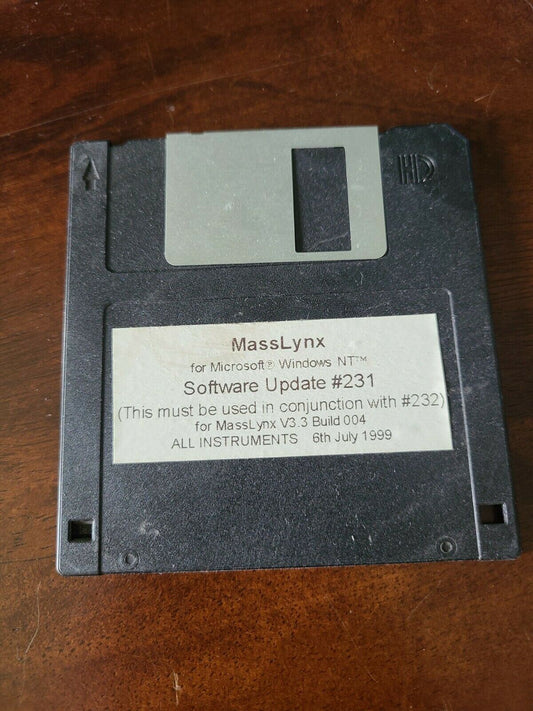 MassLynx Mass Lynx Software Update 231 for V3.3 Build 004 ALL INSTRUMENTS floppy